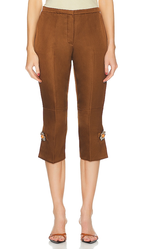 Fwrd Renew Louis Vuitton Silk Pant In Brown