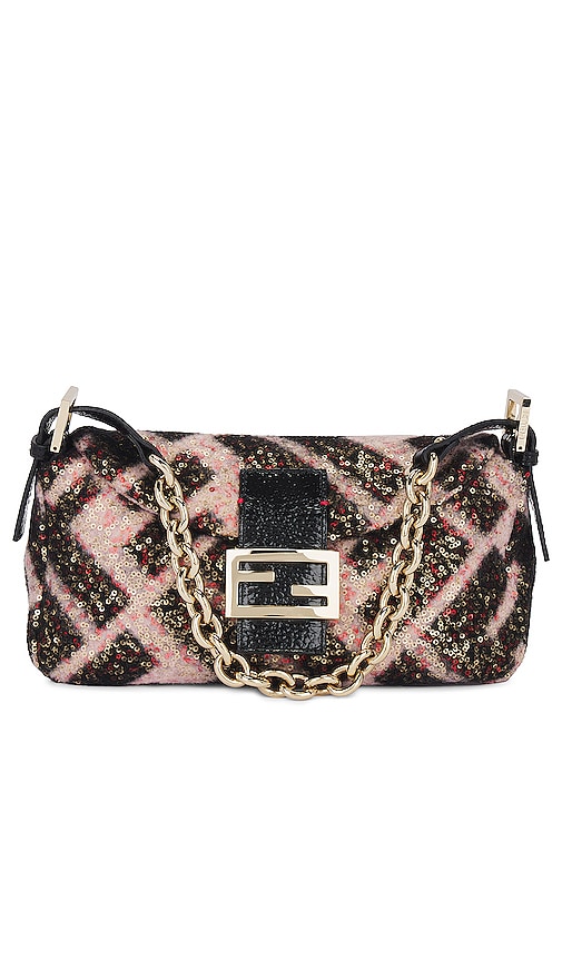 FWRD Renew Fendi Sequin Shoulder Bag in Pink