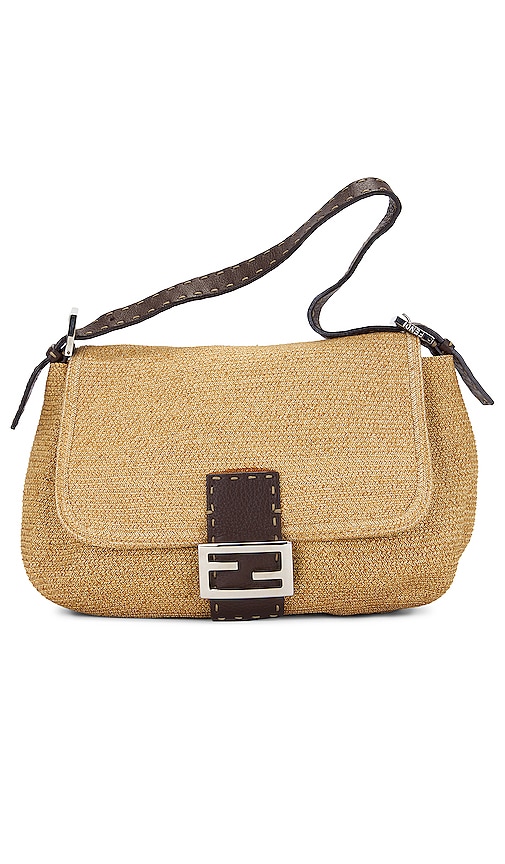 FWRD Renew Fendi Zucca Shoulder Bag in Brown