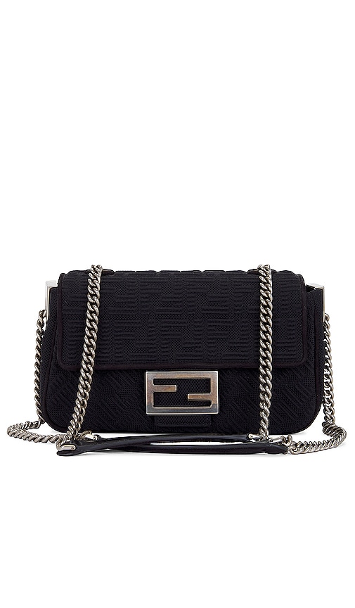 Fendi Velvet Wallet on Chain in Black