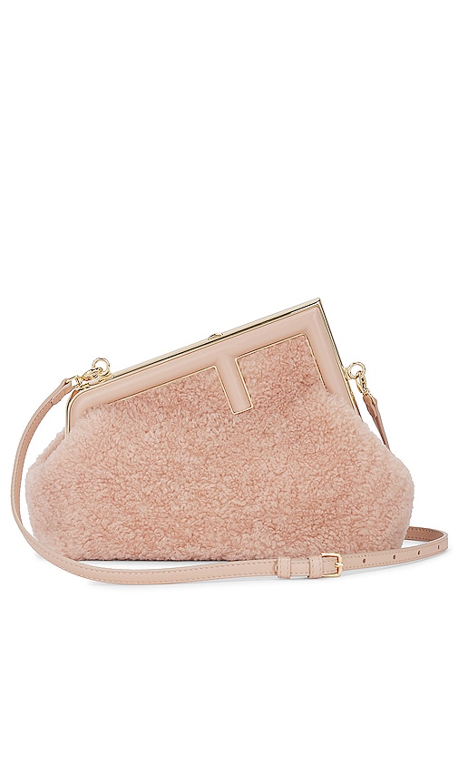 FWRD Renew Fendi Shearling First Bag in Beige