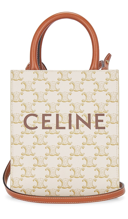 FWRD Renew Celine Calfskin Triomphe Shoulder Bag in Grey