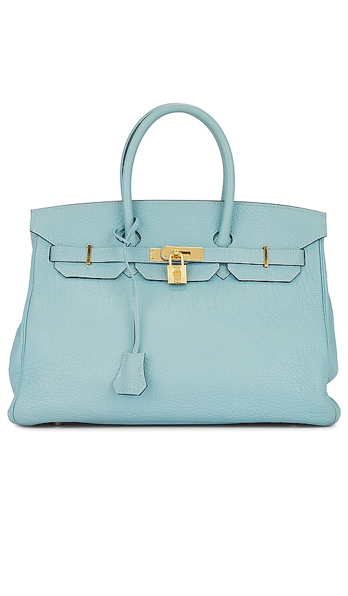 Birkin 35 cloth handbag Hermès Blue in Cloth - 14830188