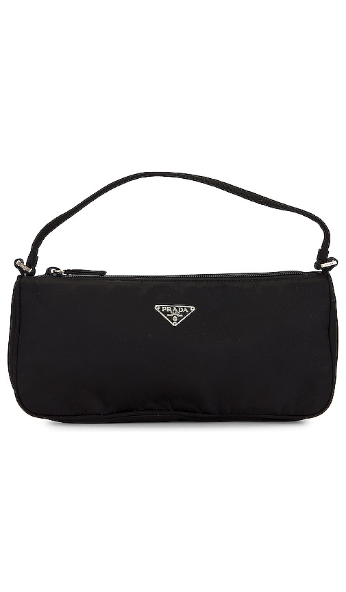 PRADA Tessuto Nylon Pochette Bag Black 600963