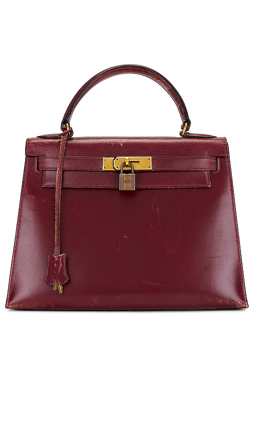 FWRD Renew Hermes Kelly 28 Handbag in Bordeaux