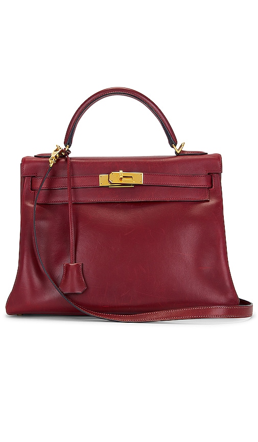 FWRD Renew Hermes Kelly 32 Handbag in Bordeaux