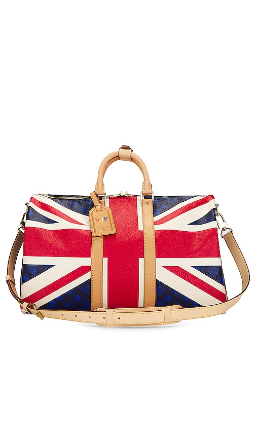 FWRD Renew Louis Vuitton MonogramJack Keepall Bandouliere Bag in Blue & Red
