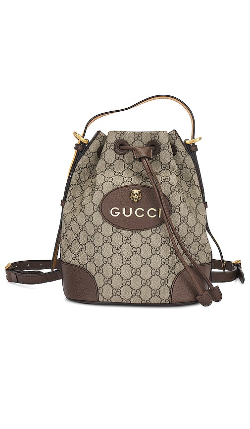 Fwrd Renew Gucci Gg Supreme Bucket Bag In Brown