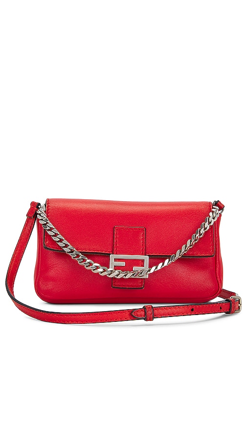 FWRD Renew Fendi Micro 2 Way Bucket Shoulder Bag in Red