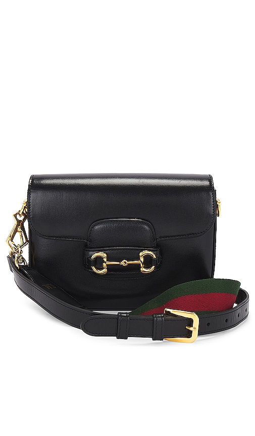Fwrd Renew Gucci Horsebit Shoulder Bag In Black