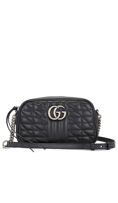 Fwrd Renew Gucci Gg Marmont Chain Shoulder Bag In Black
