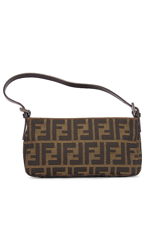 Fendi zucca best sale baguette shoulder bag