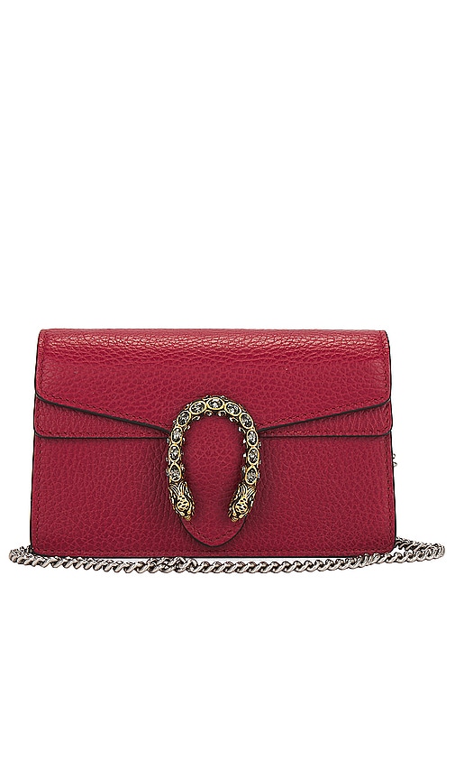 FWRD Renew Gucci Dionysus Leather Shoulder Bag in Red