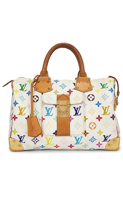 FWRD Renew Louis Vuitton Speedy 30 Handbag in Multi White