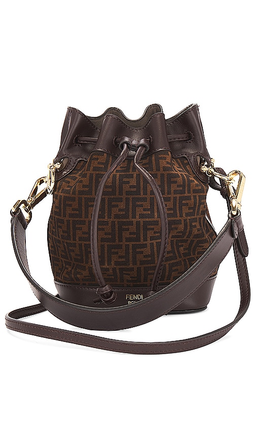 FWRD Renew Fendi Zucchino Mon Tresor Bucket Bag in Brown