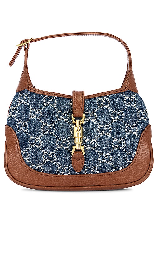 FWRD Renew Gucci Denim Jackie Shoulder Bag in Blue