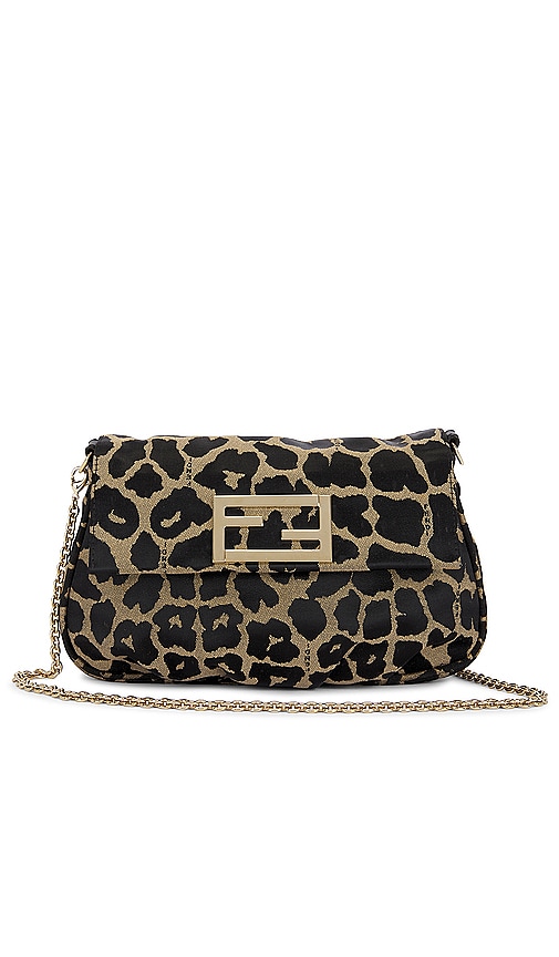 Fwrd Renew Fendi Leopard Chain Shoulder Bag In Animal Print