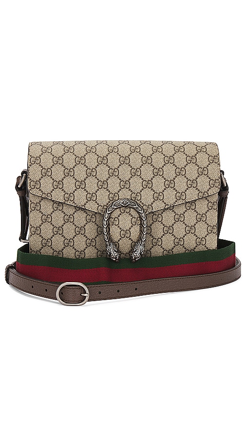 Fwrd Renew Gucci Gg Supreme Dionysus Shoulder Bag In Brown