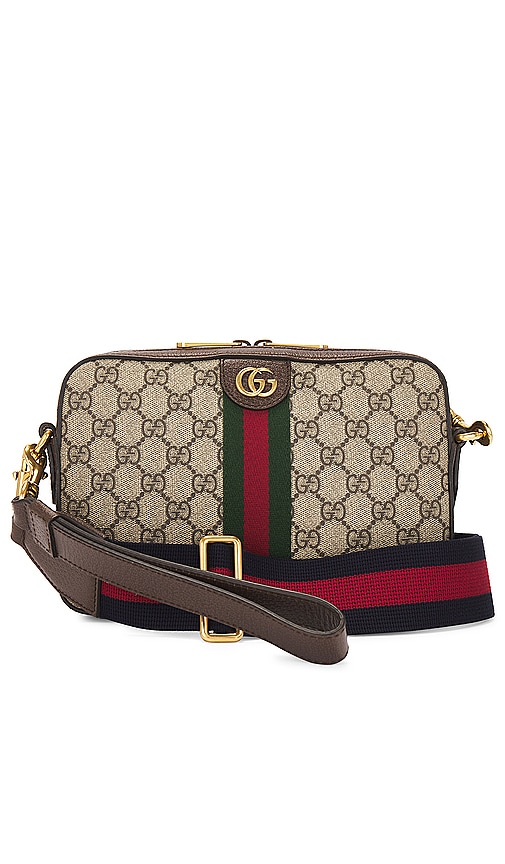 Fwrd Renew Gucci Gg Supreme Ophidia Shoulder Bag In Brown