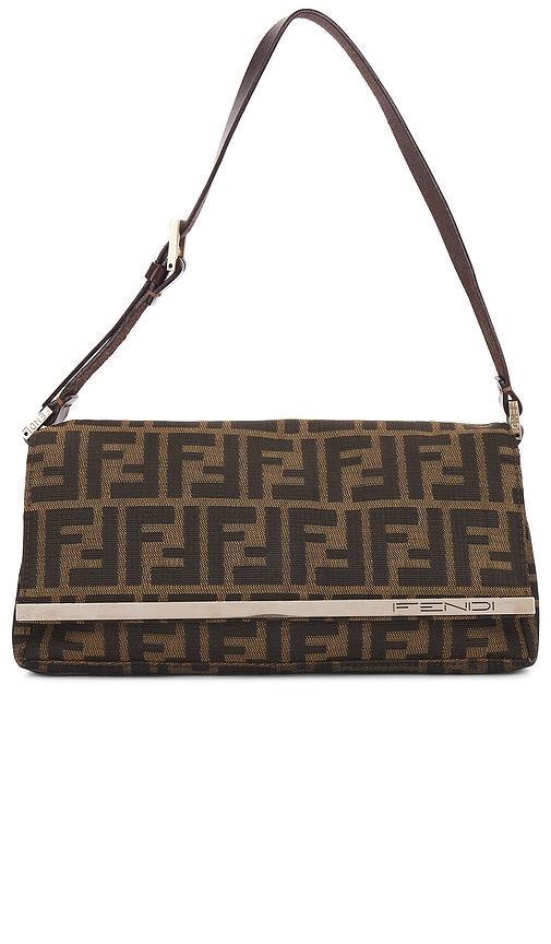 FWRD Renew Fendi Zucca Shoulder Bag in Brown