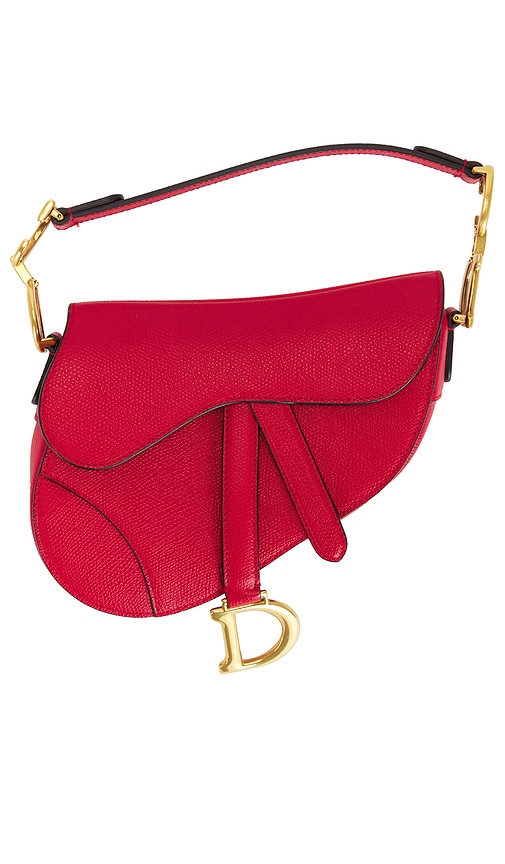 FWRD Renew Dior Saddle Bag in Red