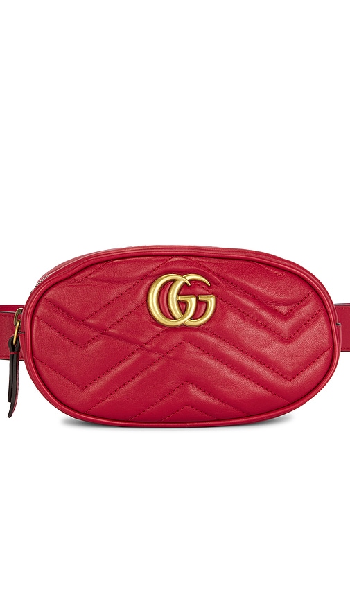 FWRD Renew Gucci GG Marmont Waist Bag in Red