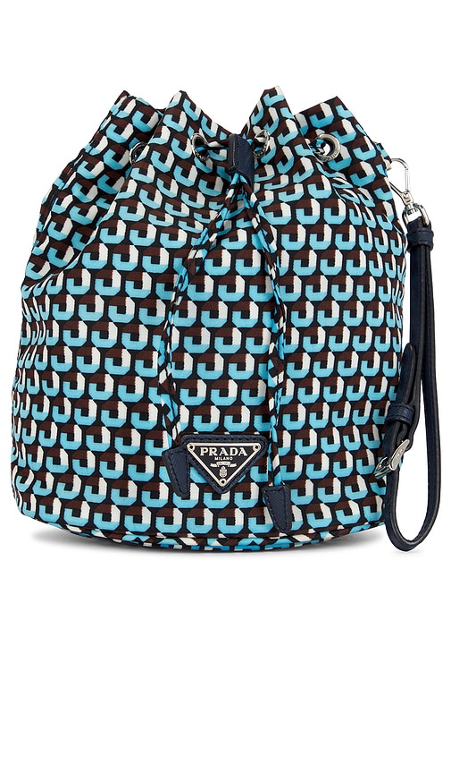 FWRD Renew Prada Drawstring Shoulder Bag in Blue