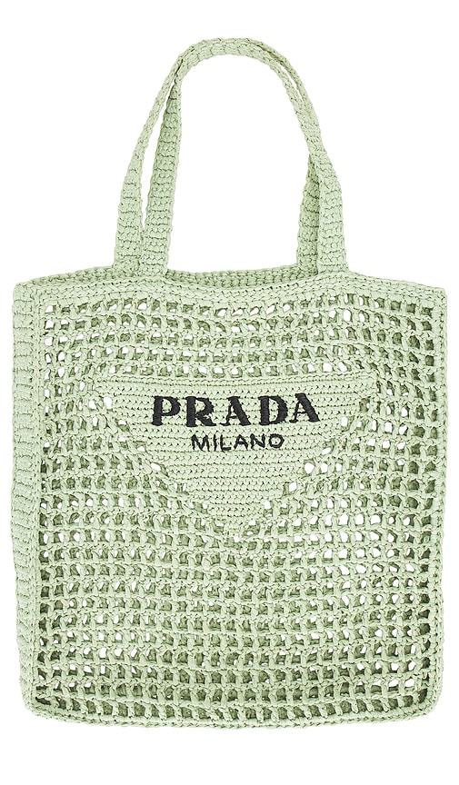 FWRD Renew Prada Tote Bag in Sage