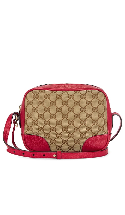 FWRD Renew Gucci GG Canvas Leather Shoulder Bag in Beige