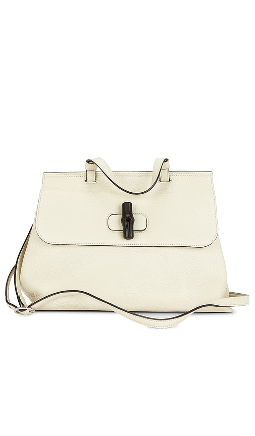 FWRD Renew Gucci Bamboo Daily Handbag in White