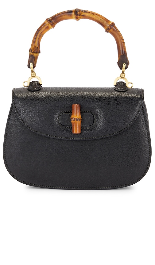 FWRD Renew Gucci Bamboo Handbag in Black