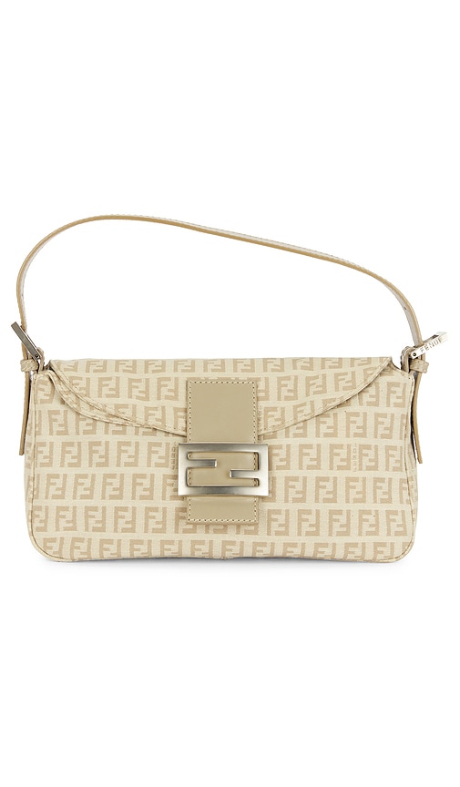 FWRD Renew Fendi Zucca Mama Shoulder Bag in Beige