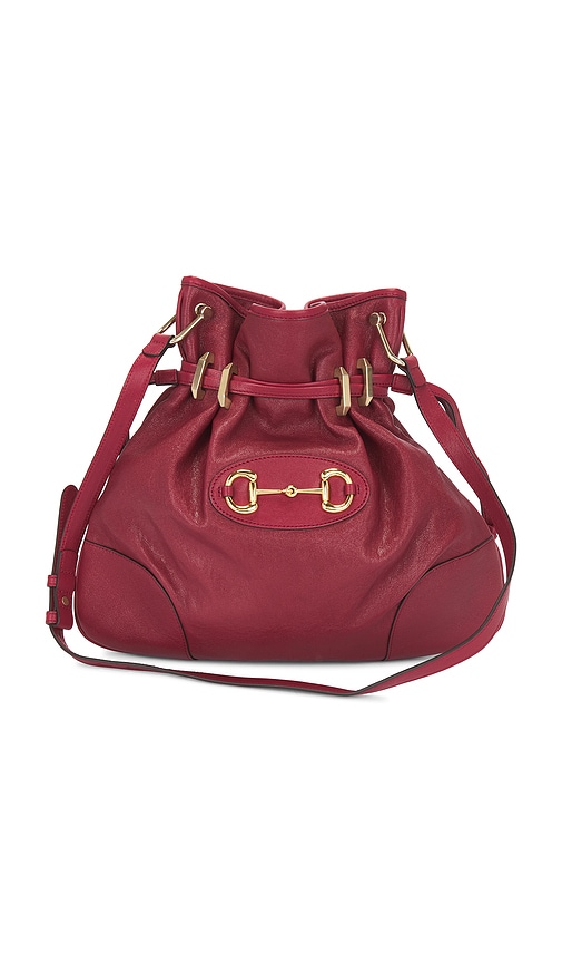 FWRD Renew Gucci Horsebit Leather Shoulder Bag in Red