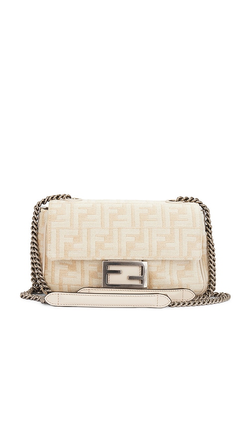 FWRD Renew Fendi Zucca Mama Baguette Shoulder Bag in Beige