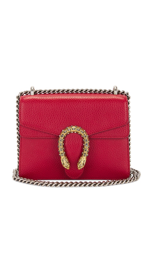 FWRD Renew Gucci Dionysus Leather Shoulder Bag in Red