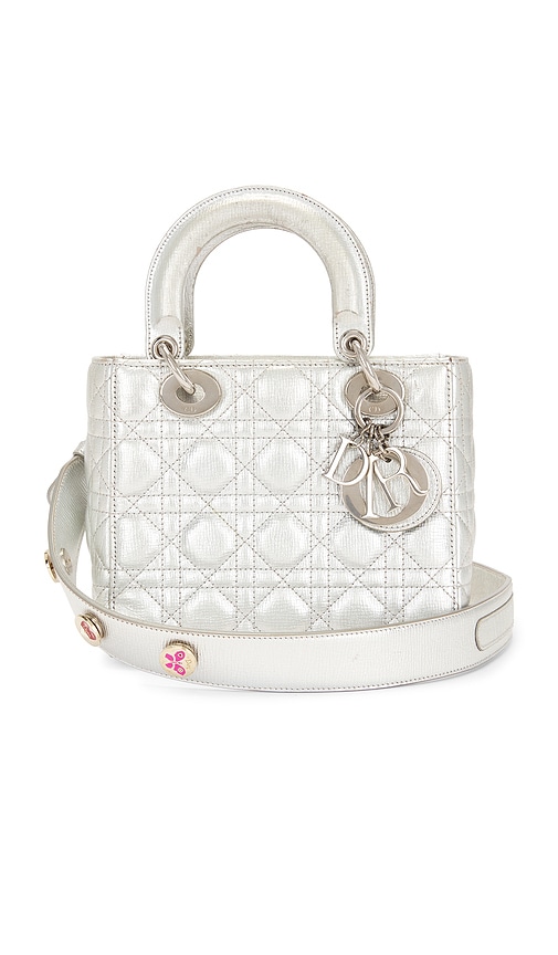 FWRD Renew Dior Lady Cannage Handbag in Silver