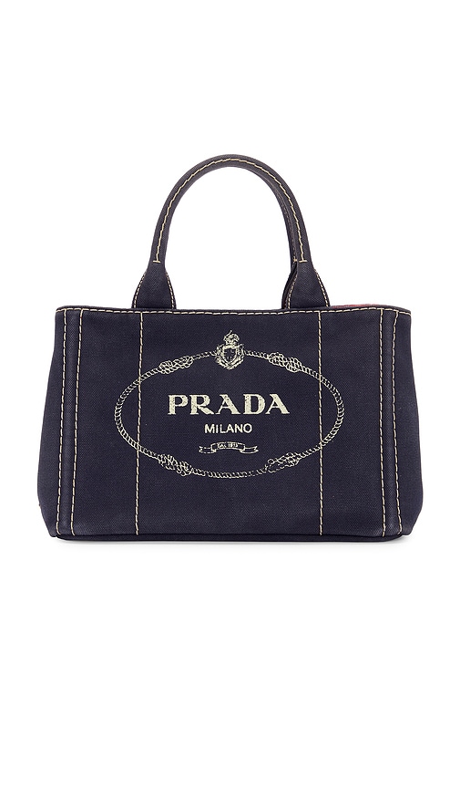 FWRD Renew Prada Canapa Handbag in Blue
