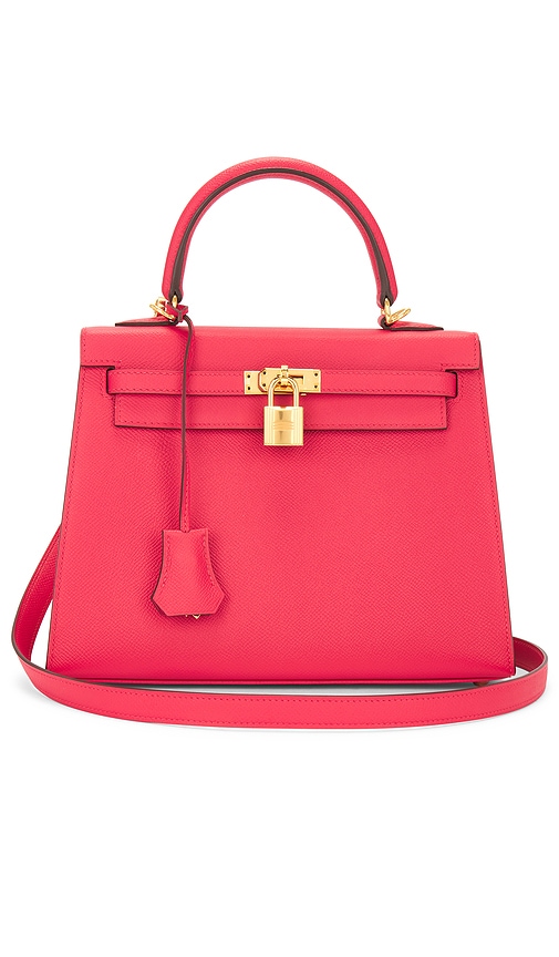 FWRD Renew Hermes Epsom Kelly 25 Handbag in Rose Extreme