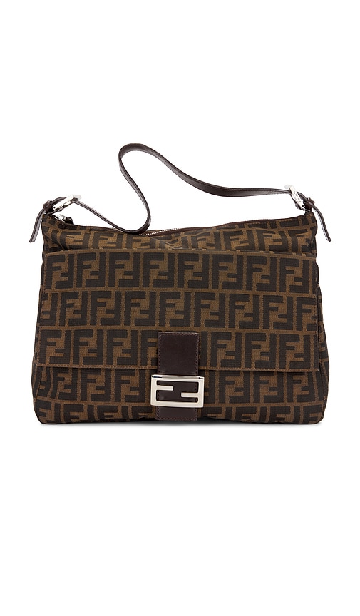 FWRD Renew Fendi Zucca Shoulder Bag in Brown