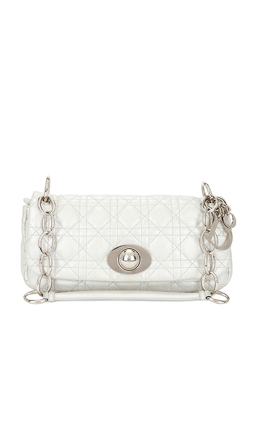 FWRD Renew Dior Cannage Chain Shoulder Bag in Silver