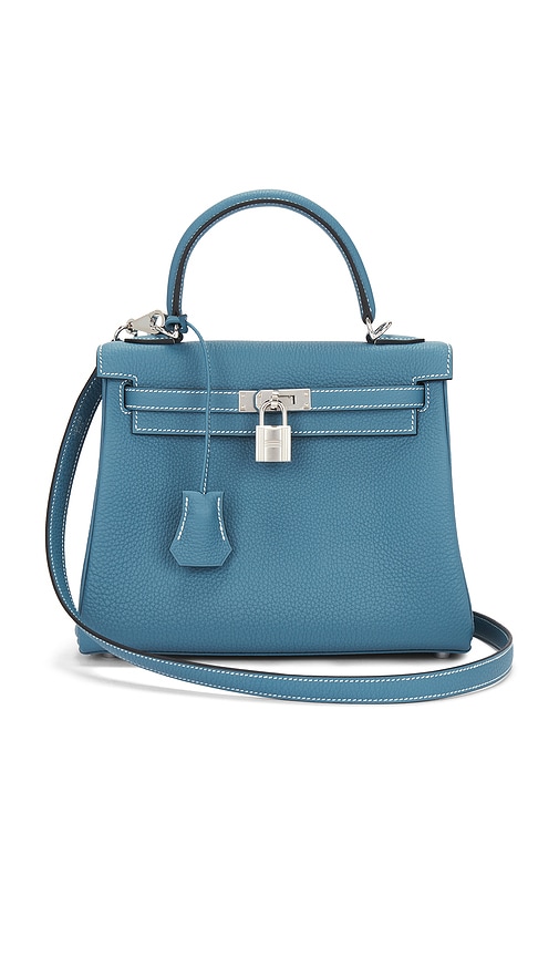 FWRD Renew Hermes Togo B Stamp Kelly 25 Handbag in Blue Jean