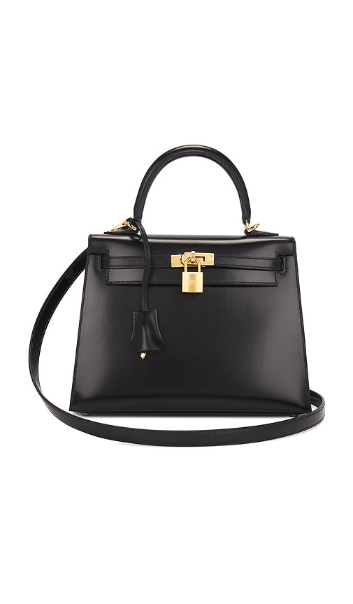 FWRD Renew Hermes B Stamp Kelly 25 Handbag in Black