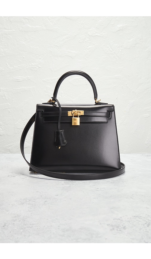 Fwrd Renew Hermes B Stamp Kelly 25 Handbag In Black