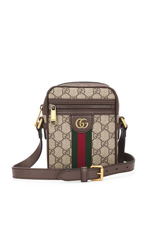 FWRD Renew Gucci GG Supreme Ophidia Shoulder Bag in Beige