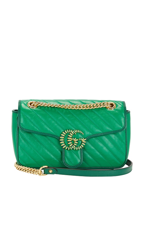 FWRD Renew Gucci GG Marmont Chain Shoulder Bag in Green