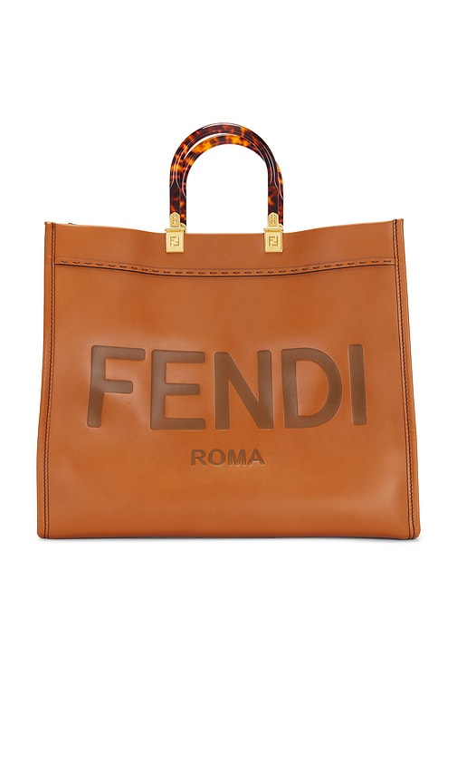 Shop Fwrd Renew Fendi Sunshine Shopper Tote Bag In Brown