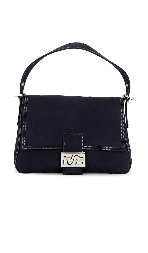 FWRD Renew Fendi Mama Denim Baguette Shoulder Bag in Blue