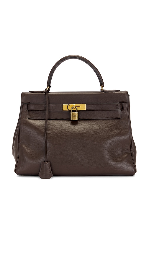 FWRD Renew Hermes Courchevel Kelly 32 Handbag in Brown