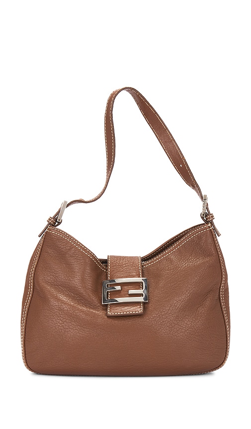 FWRD Renew Fendi Mama Leather Baguette Shoulder Bag in Brown