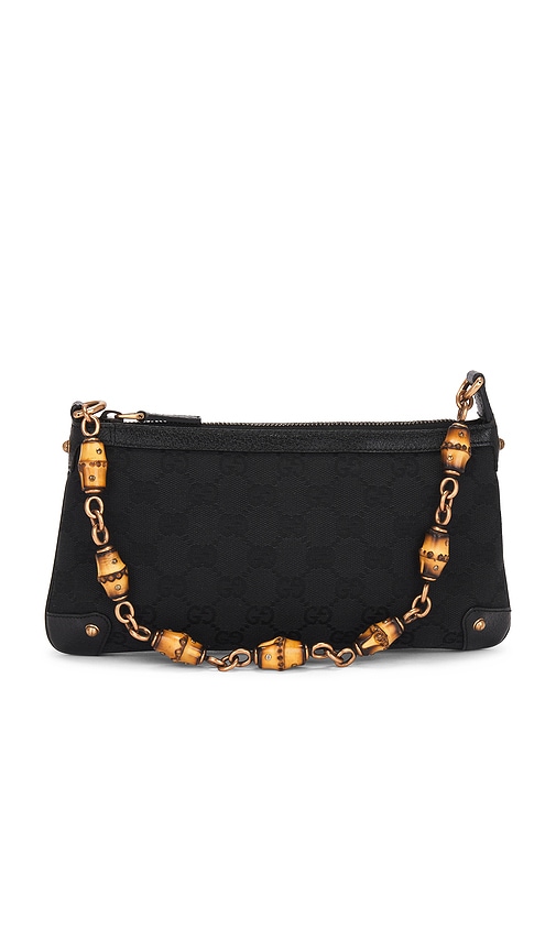 FWRD Renew Gucci GG Bamboo Chain Shoulder Bag in Black